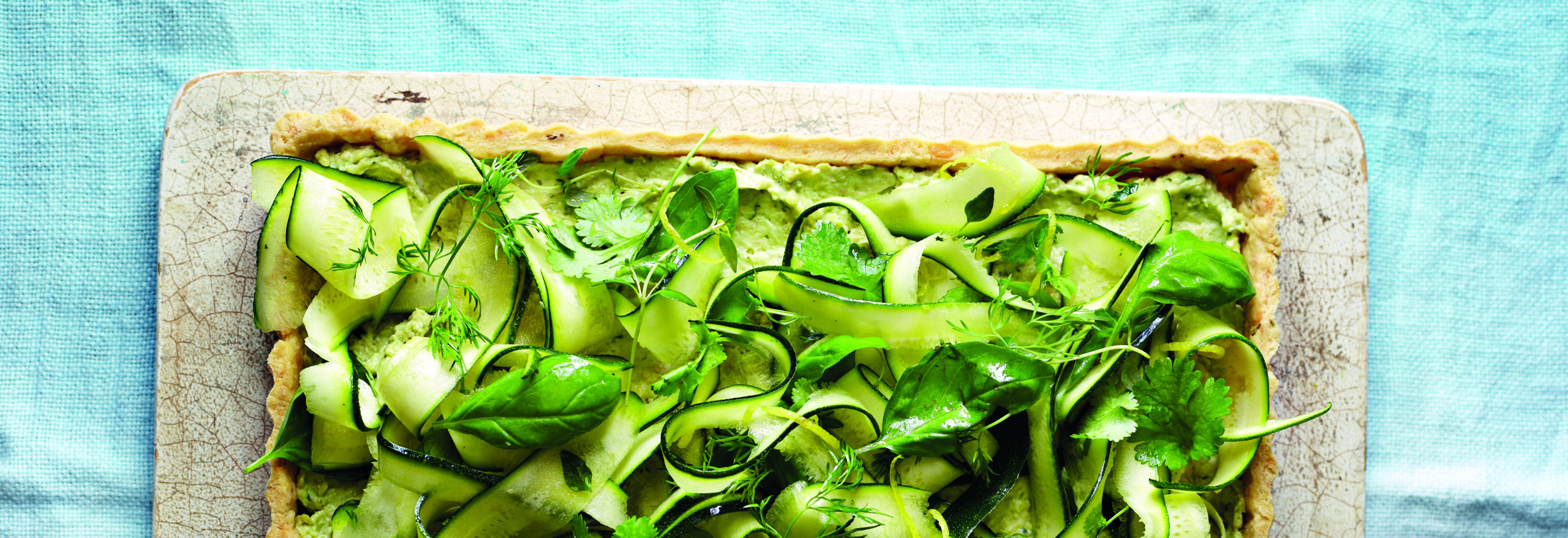 A Raw Summer Vegetable Tart from Higgidy's Veggie Cookbook